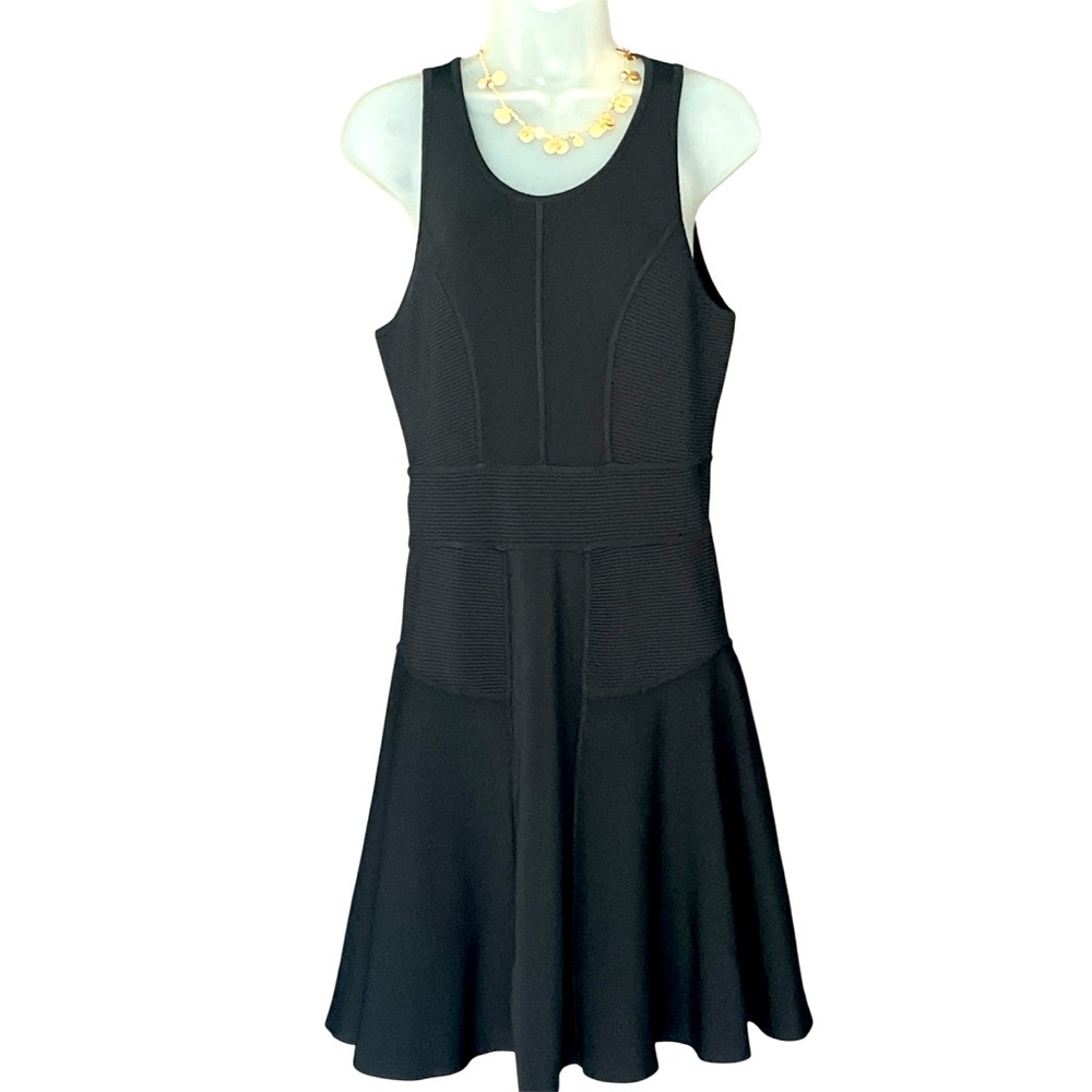 Milly Black Sleeveless Fit & Flare Dress
